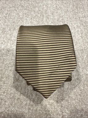 Classic Gold Men's Tie with Black Stripes